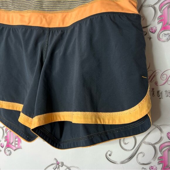 Lululemon shorts striped grey Women's Black and Orange Shorts - Picture 3 of 8